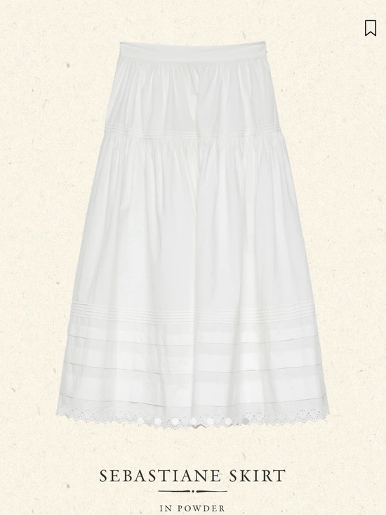 Doen Dresses & Skirts - Doen Sebastiane White Cotton Midi Skirt